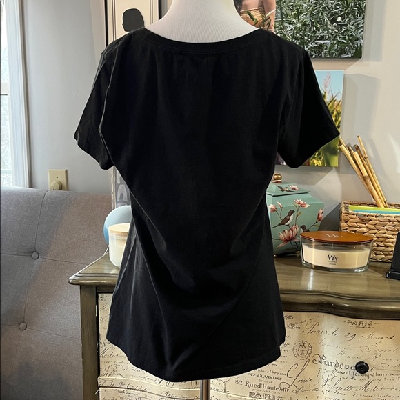 DISNEY STORE WOMENS MICKEY MOUSE HEAD SILHOUETTE T-SHIRT BLACK SIZE LARGE - Picture 6 of 13